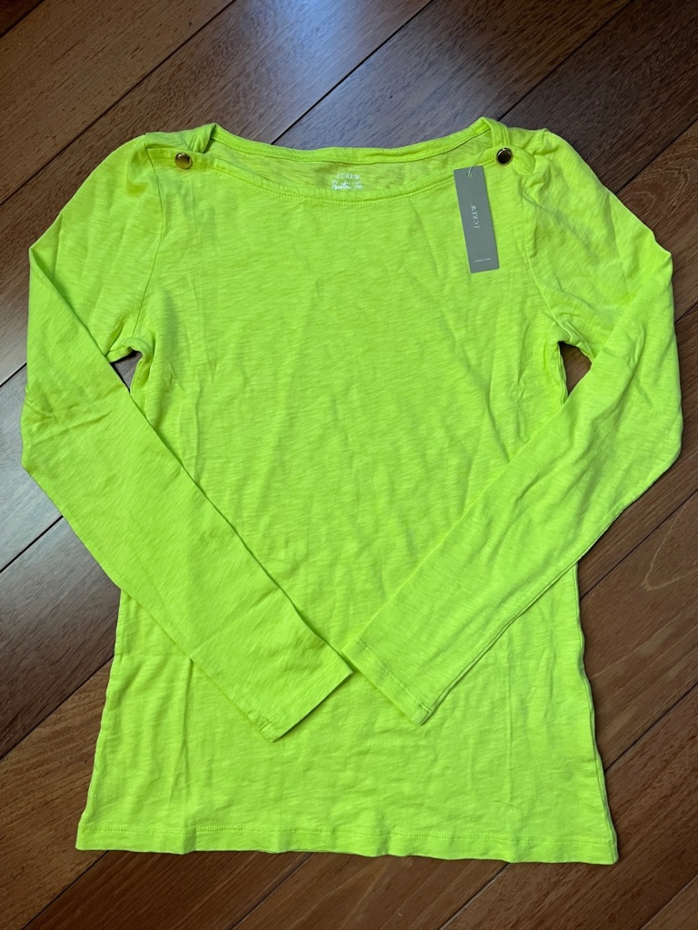 NWT J. Crew Neon Boatneck Painter Tee